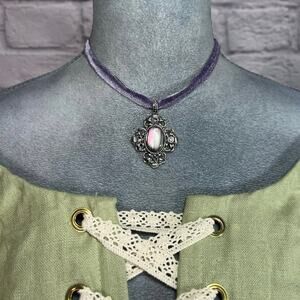 Handmade Faux Moonstone/ Mother of Pearl Style Victorian Choker Necklace